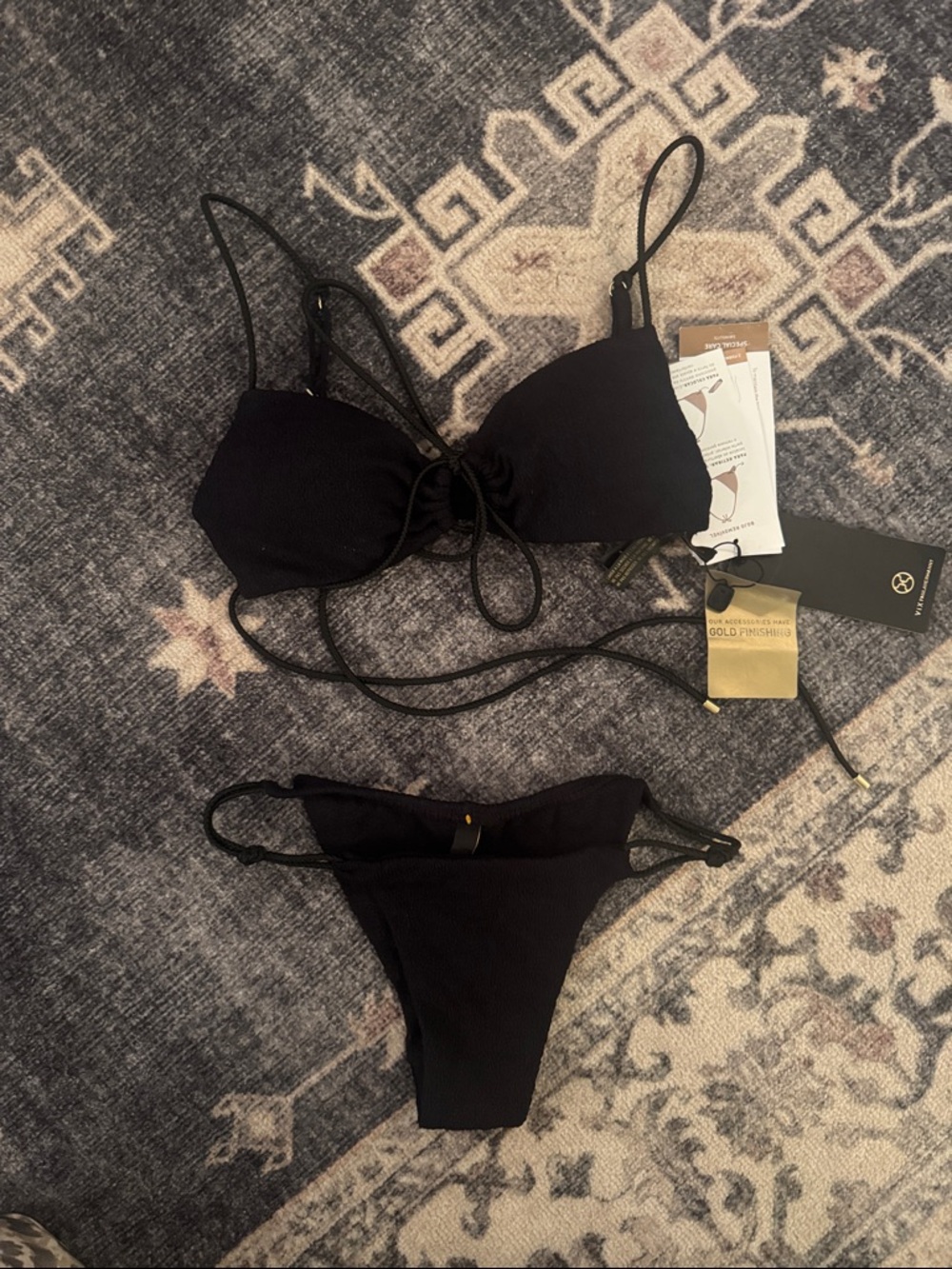 Women's Black Ribbed Bikini Set - VIX PAULAHERMANNY